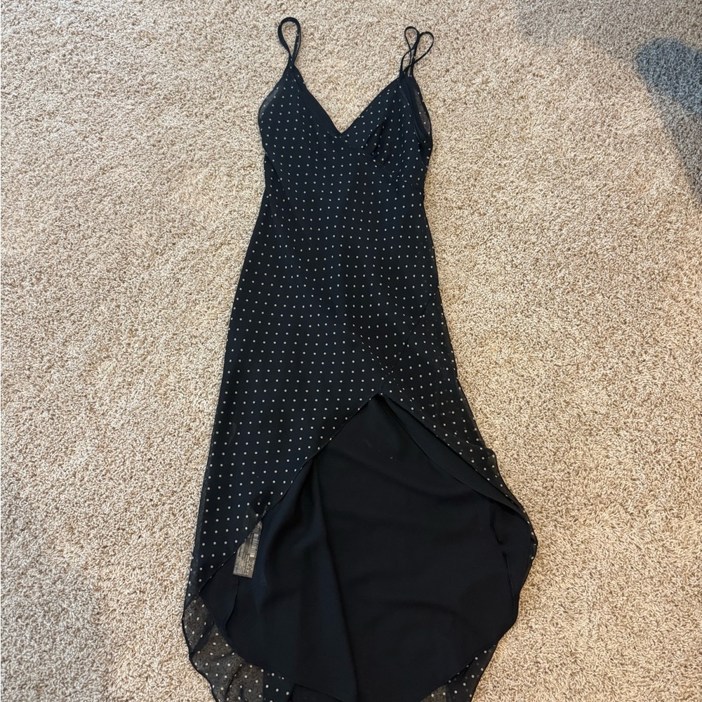 Mango Black and White High Low Dress